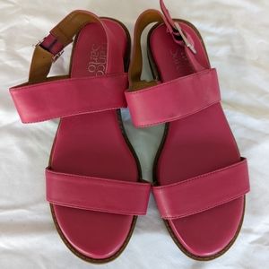 Franco Sarto Pink Leather Maura Sandal (Size 7)